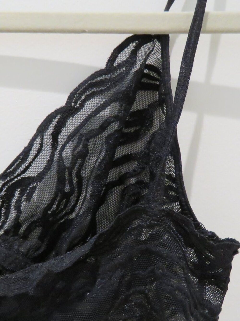VINTAGE BCBG INTIMATES Semi Sheer Black Babydoll Cami Crop Top Black Whimsigoth - Picture 8 of 10